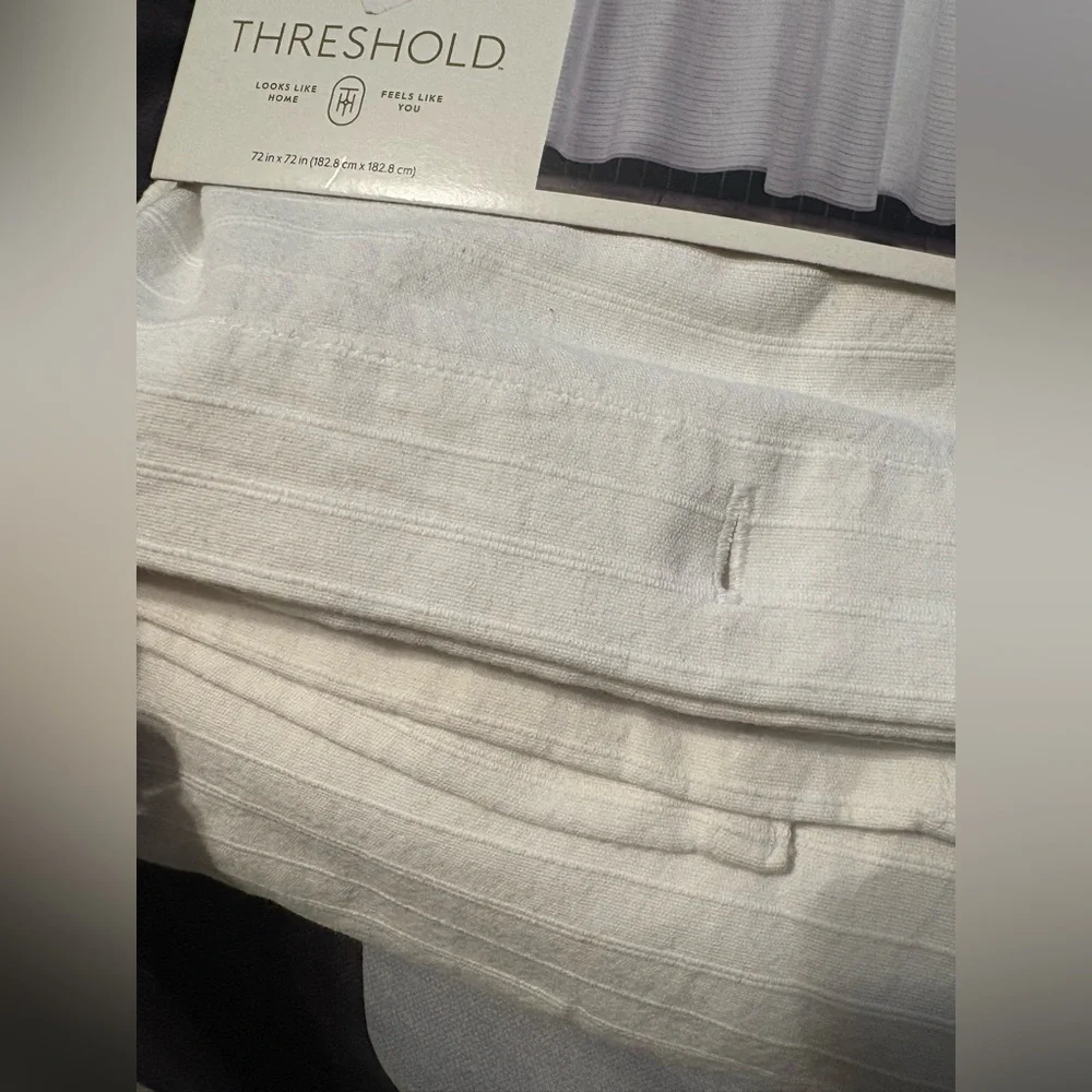 Threshold White Shower Curtains 100% Cotton NWT